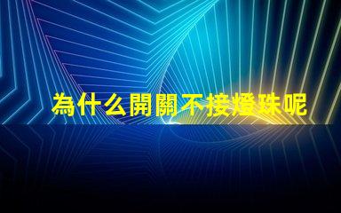 為什么開關不接燈珠呢 為什么開關不接地線